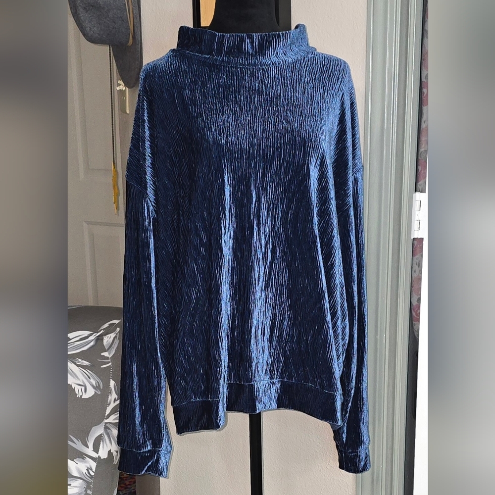 Kate & Mallory Deep Blue Cowl Neck Sweater (K)